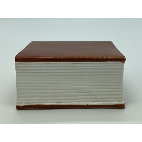 Relpo Ceramic Bible Planter Pencil Holder Gift Multipurpose Use 5 X 4 Brown EUC - Picture 3 of 10